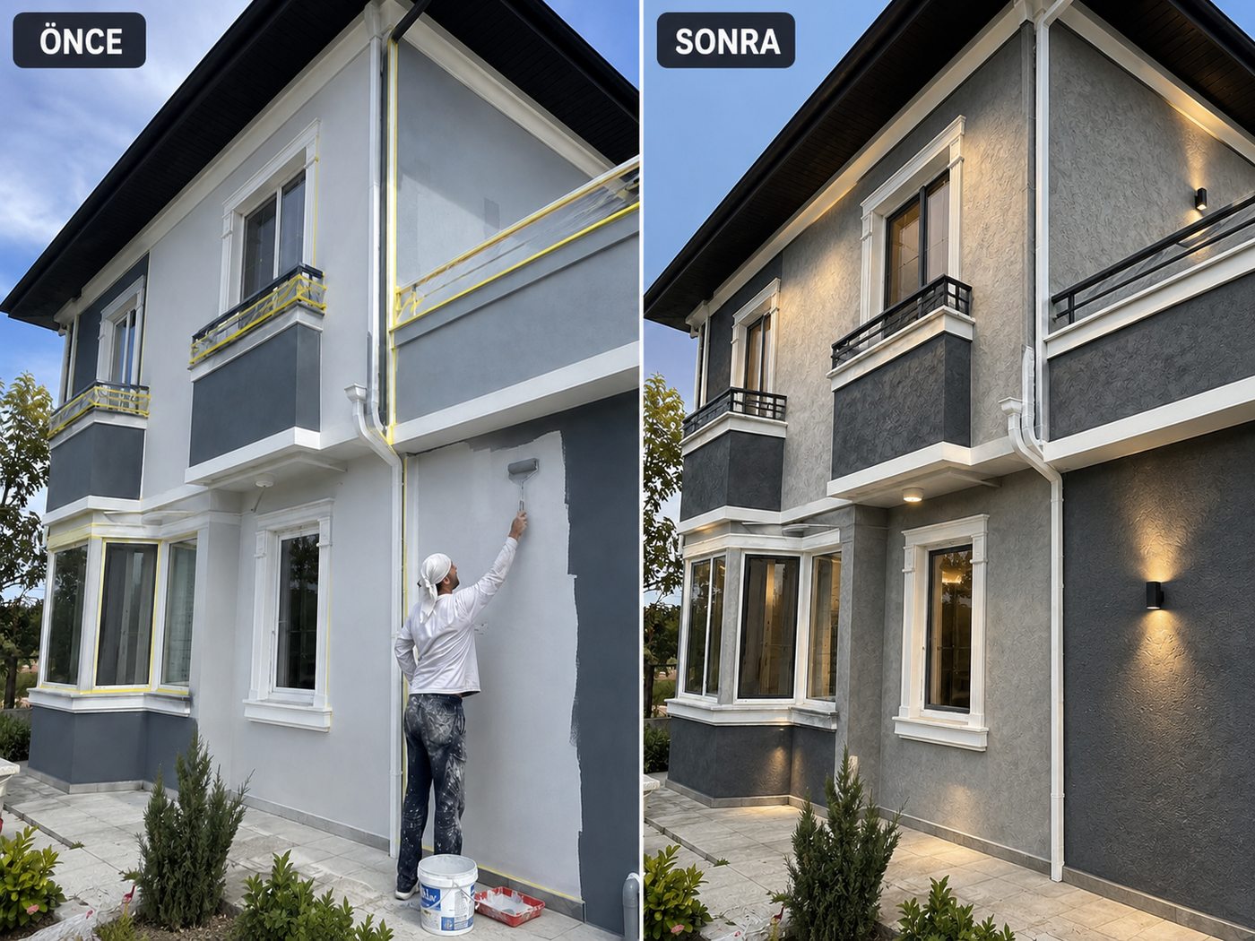 Aliağa dış cephe boya öncesi ve sonrası
